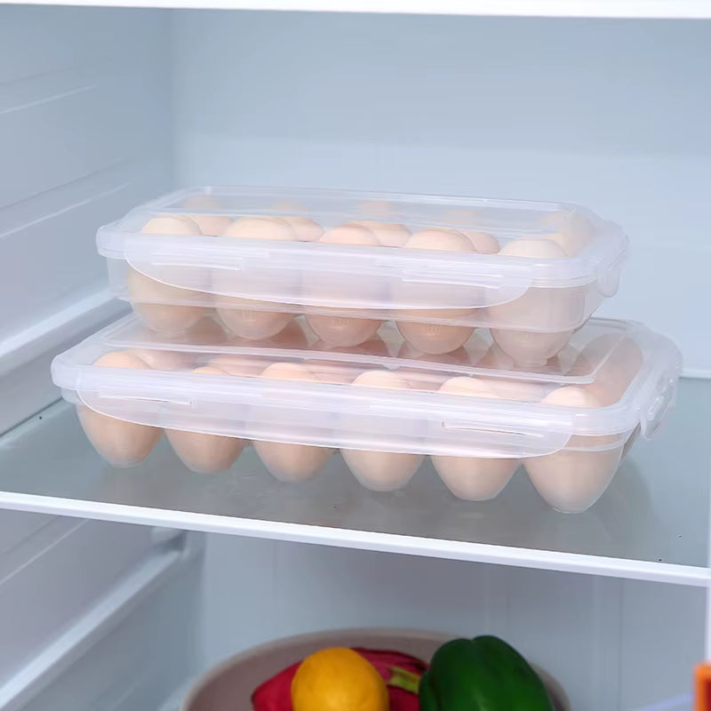 Egg Storage Box with Lid Kitchen Refrigerator Egg Box Egg Drop Rack Egg Storage Box Fridge Egg Organizer 10/18 Grid Egg Tray