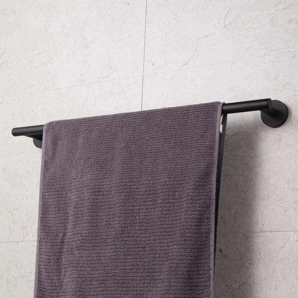 Bathroom Towel Bar 24" Stainless Steel Towel Bar Matte Black Contemporary Style Wall Mount for Bath Kitchen AG1101C60-BK