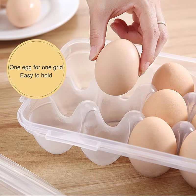 Egg Storage Box with Lid Kitchen Refrigerator Egg Box Egg Drop Rack Egg Storage Box Fridge Egg Organizer 10/18 Grid Egg Tray