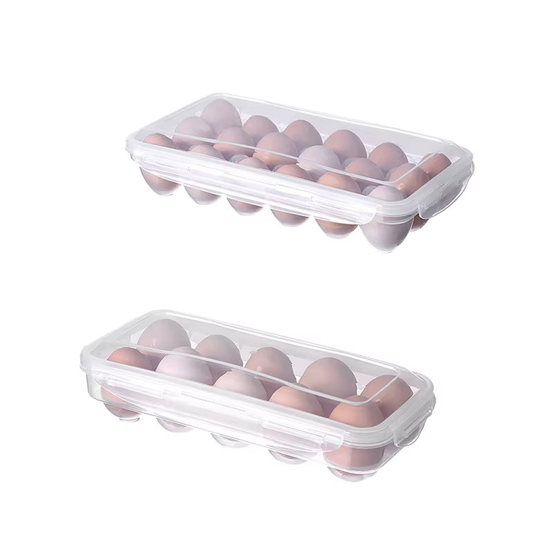 Egg Storage Box with Lid Kitchen Refrigerator Egg Box Egg Drop Rack Egg Storage Box Fridge Egg Organizer 10/18 Grid Egg Tray