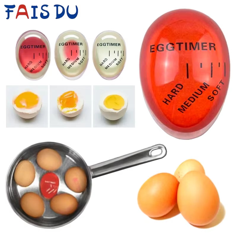 Egg Timer Kitchen Electronic Gadget Color Egg Cooking Changing Yummy Soft Hard Boiled Eco-Friendly Resin Red Timer Tools