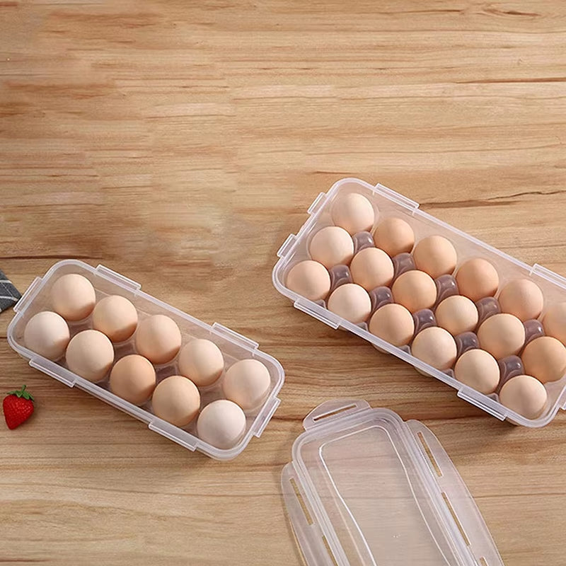Egg Storage Box with Lid Kitchen Refrigerator Egg Box Egg Drop Rack Egg Storage Box Fridge Egg Organizer 10/18 Grid Egg Tray