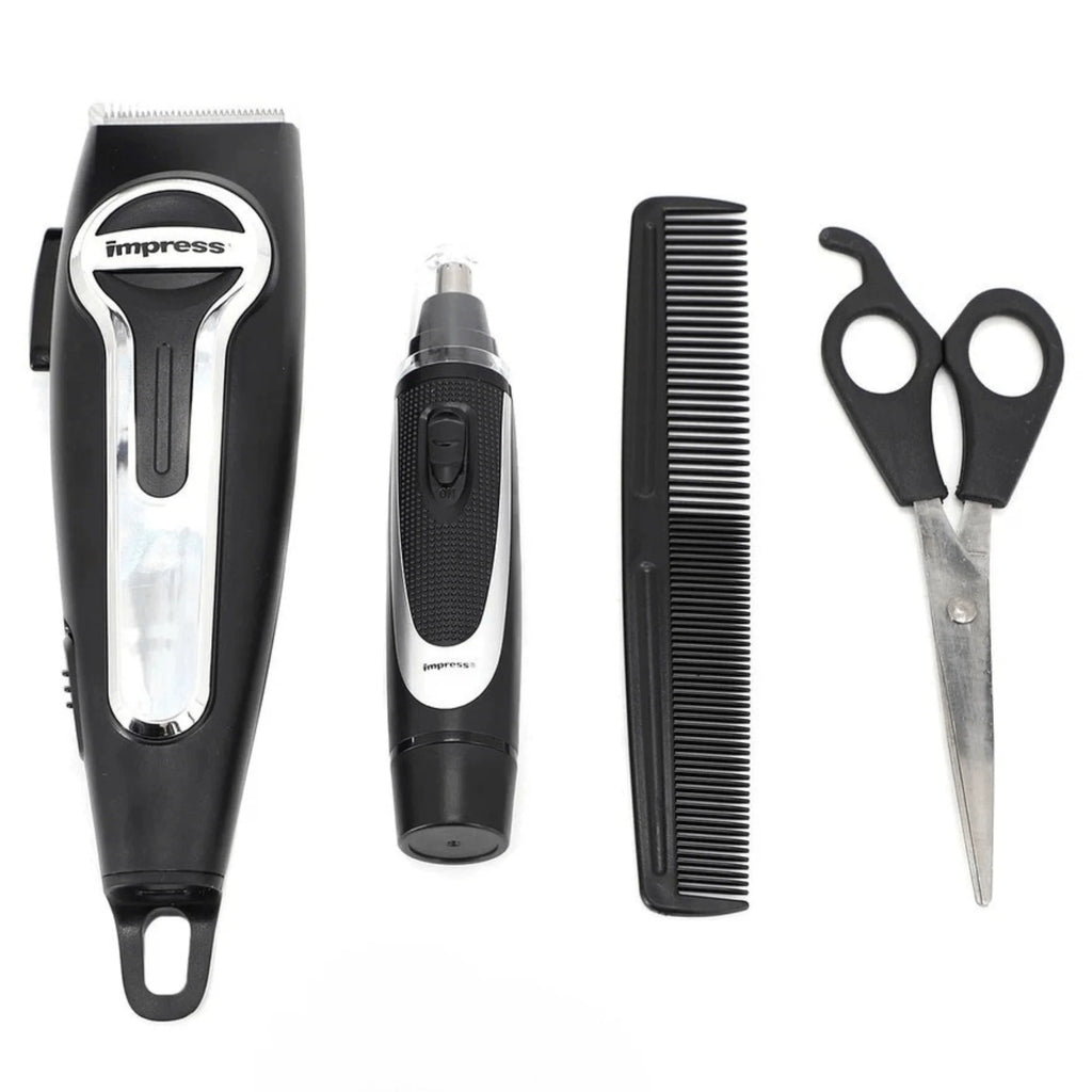 Impress 18-Pce Rechargeable Hair Clipper and Nose Trimmer Set