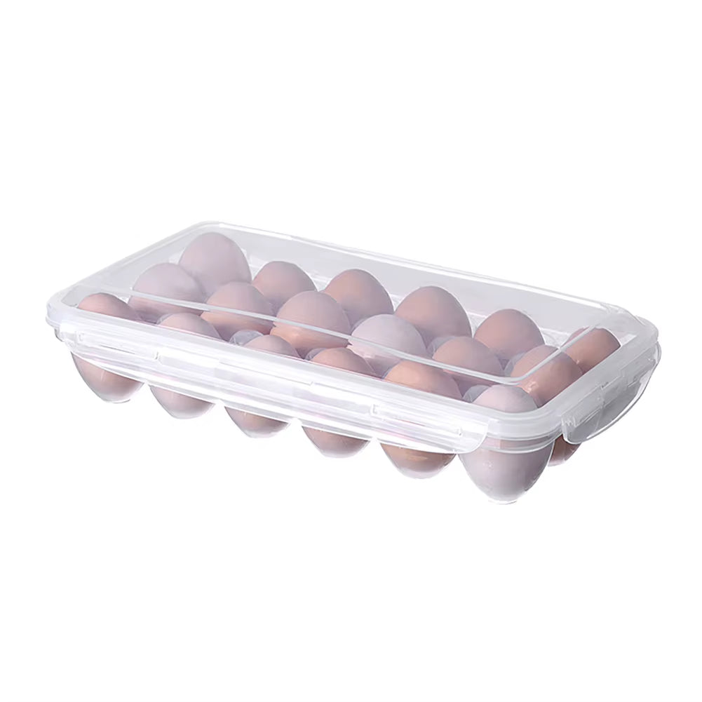 Egg Storage Box with Lid Kitchen Refrigerator Egg Box Egg Drop Rack Egg Storage Box Fridge Egg Organizer 10/18 Grid Egg Tray